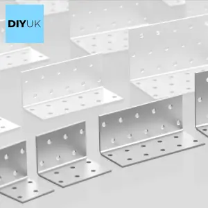 Heavy Duty 60x60x40x2mm Galvanised Steel Angle Bracket ( 2 pcs ) Metal Corner Braces for Joining, Bracing, and Reinforcing