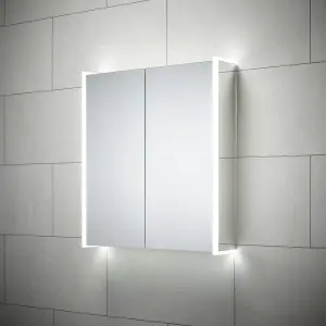 Sensio Ainsley Wall-mounted Illuminated Mirrored Bathroom Cabinet with shaver socket (W)664mm (H)700mm