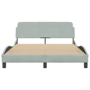 Berkfield Bed Frame without Mattress Light Grey 135x190 cm Double Velvet