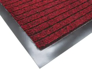 Ribbed Doormats. Machine Washable Door Mat suitable Kitchen doormats, mats, washable mats, office mats (Red, 50cm X 80cm)