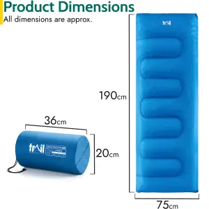 Envelope Sleeping Bag 2 Season Single Adult Outdoor Camping 200gsm Blue Trail