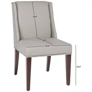 Philllip Solid Birch Upholstered Dining Chair (Set of 2) Taupe