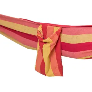 Primrose Red & Yellow Stripe Outdoor Garden Single Hammock with Travel Bag & Fittings Included