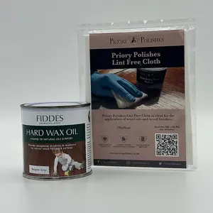 Fiddes Hard Wax Oil, Belgium Grey 250ml + Free Priory Free Cloth