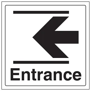 Entrance Slide Left Wall & Door Sign - Rigid Plastic - 200x200mm (x3)