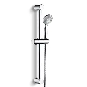 Round Bathroom Shower Slider Rail Kit, Handset & Shower Hose Chrome