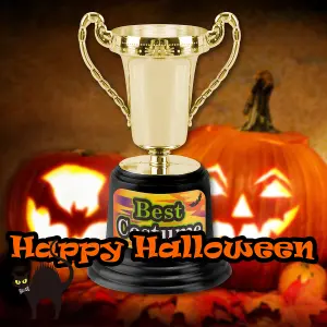 Best Halloween Costume Trophy Halloween Party, Trick or Treat 13cm Gold