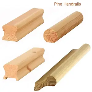 Pine Handrail THR 3.0m - 8mm Groove For Glass Panels UK Manufactured Traditional Products Ltd