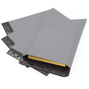 100 x 14x19" (355x482mm) Plain Grey Polythene Waterproof Self Sealing Postal Mailing Bags