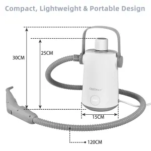 Costway Hand-held Steam Cleaning Machine 3 Bar 1000W Portable Steam Cleaner