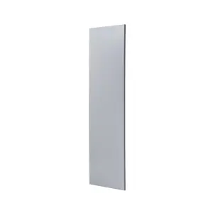 GoodHome Alisma Innovo handleless high gloss grey slab Clad on end panel (H)2400mm (W)640mm