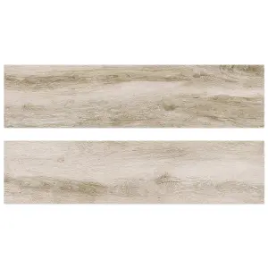 Glade Matt Beech Wood Effect Porcelain Outdoor Tile - Pack of 2, 0.72m² - (L)1205x(W)300