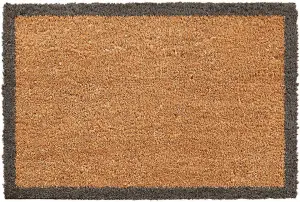 Grey Border Doormat With Charcoal Border Unique Doormats Natural Coir