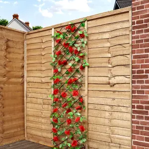 Gardenwize Solar Red Flower 100 LED Trellis