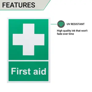 EAI - First Aid Sign 300x200mm Screw Fixed