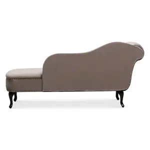 Right Hand Chaise Lounge in Velvet Light Grey