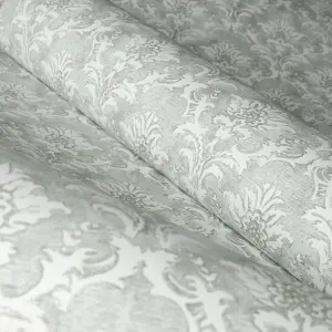 Galerie Azulejo Silver Lisboa Distressed Floral Damask Wallpaper Roll