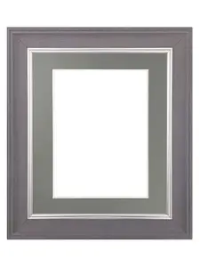 Scandi Slate Grey Frame with Dark Grey Mount for Image Size 4 x 3 Inch