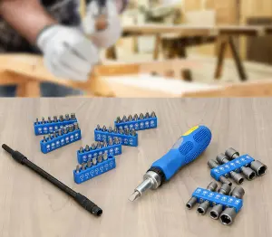 58Pcs Ratchet Screwdriver & Bit Set