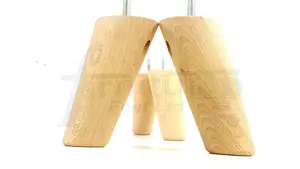 Angled Wood Furniture Feet 135mm High Raw Replacement Furniture Legs Set Of 4 Sofa Chairs Stools M8