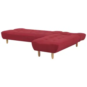 Left-Hand Corner Sofa ALSTEN Red Fabric Left Hand