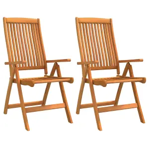 Berkfield Folding Garden Chairs 2 pcs Solid Wood Eucalyptus