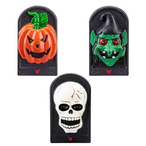 Halloween Spooky Doorbell with Flashing LED Lights Trick or Treat  Skull