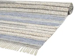 Vian Rectangular Shaped Hand Woven Kilim - Pet Yarn - L290 x W200 x H1 cm - Blue