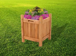 Contemporary Wooden Garden Planter - Small