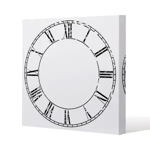 Roman Numeral Clock (Canvas Print) / 77 x 77 x 4cm