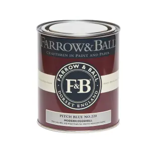 Farrow & Ball Modern Pitch Blue No.220 Eggshell Paint, 750ml