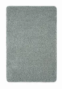 Denim Blue Modern Shaggy Easy to Clean Plain Rug for Living Room, Bedroom, Dining Room - 67 X 300cm (Runner)