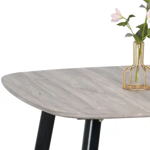 Core Products Aspen Grey Oak Effect 80cm Square Dining Table with 2 White Plastic Curve Design Chairs