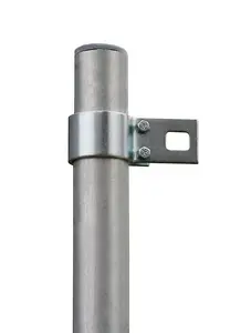 Kookaburra 4m Silver Galvanised Steel Tall Round Shade Sail Garden Patio Fixing Pole with Bracket Clamp