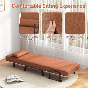 Costway Convertible Single Folding Sofa Bed Sleep Chair w/ 6 Positions Adjustable Backrest