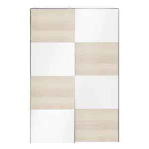 GoodHome Atomia Freestanding White oak effect Particle board Wardrobe (H)2250mm (W)1500mm (D)655mm