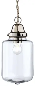 Luminosa Craft 1 Light Ceiling Pendant Clear Glass, Chrome, E27