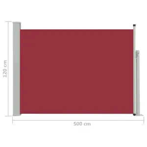 Berkfield Patio Retractable Side Awning 120x500 cm Red