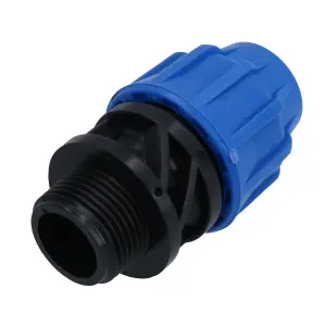 25mm x 1in MDPE Male Adapter Compression Coupling Fitting Water Pipe 10pk