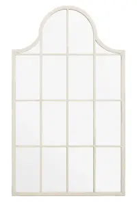 MirrorOutlet Arcus - White Metal Framed Arched Wall Mirror 41" X 24" (104CM X 62CM)