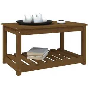 Berkfield Garden Table Honey Brown 82.5x50.5x45 cm Solid Wood Pine