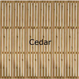 Larch Slatted Fence Panels - Vertical - 2400mm Wide x 1200mm High - 16mm Gaps