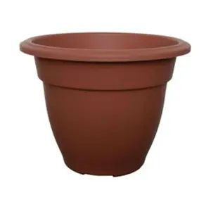 4 x 20cm Terracotta Colour Round Bell Plant Pot Flower Planter Plastic Garden Pot