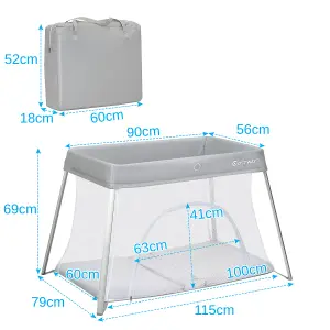 Costway Foldable Baby Crib Lightweight Mesh Toddler Activity Nursery Center