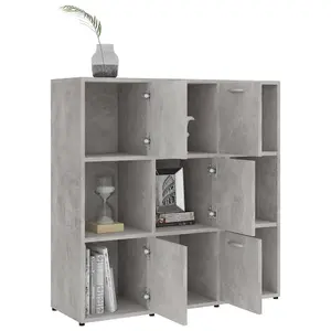 Berkfield Book Cabinet Concrete Grey 90x30x90 cm Engineered Wood