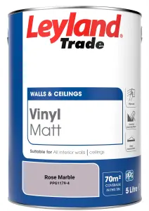 Leyland Trade Vinyl Matt Walls & Ceilings Emulsion Paint Rose Marble (PPG1179-4) 5L