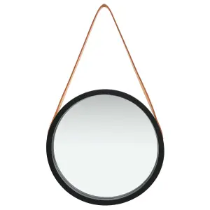 Berkfield Wall Mirror with Strap 40 cm Black