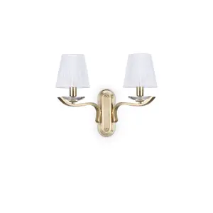 Luminosa Pegaso 2 Light Candle Wall Light Satin Brass