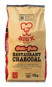 Big K Products Chilla-Grilla FSC Certified Restaurant Grade Charcoal RCH12FSC-BQ-FLLPLT, 50 x 12kg Bags on a Full Pallet