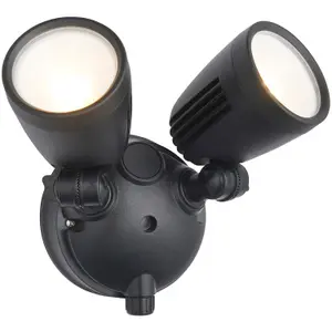 2 PACK Twin Light Outdoor Adjustable Spot Light - 2 x 10W CCT LED Module